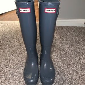 Gray Hunter rain boots